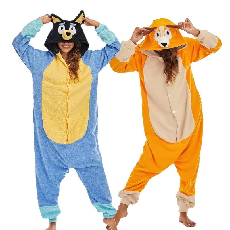 Blue Dog & Orange Dog Onesie Halloween Costume for Unisex Adults & Teens Cosplay Party Suit