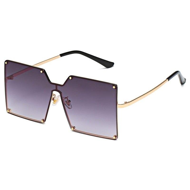 2021 Oversize Rimless Square Women Men One Piece Retro Sunglasses UV400