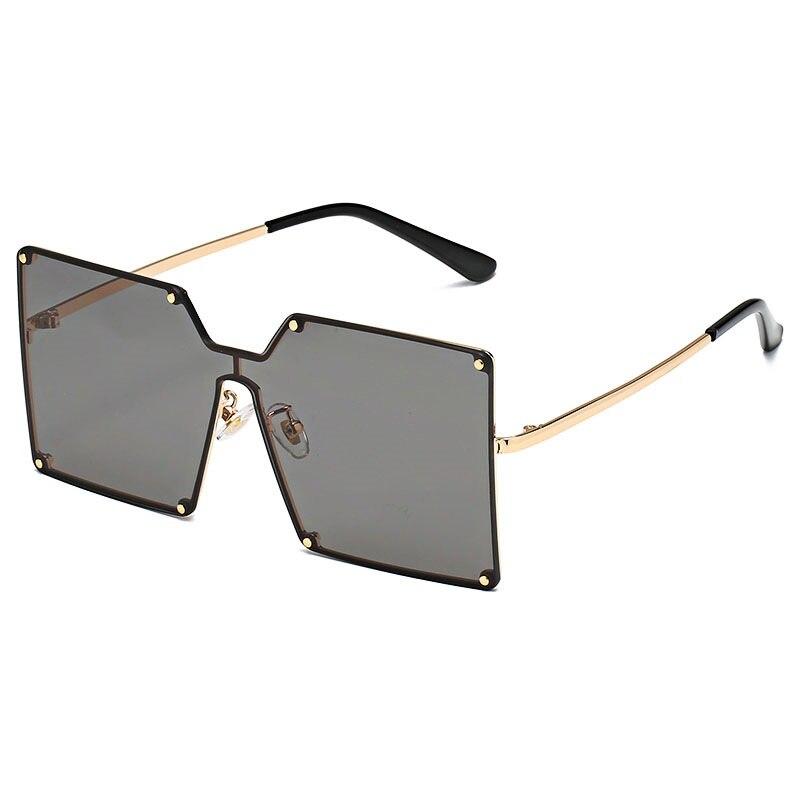 2021 Oversize Rimless Square Women Men One Piece Retro Sunglasses UV400