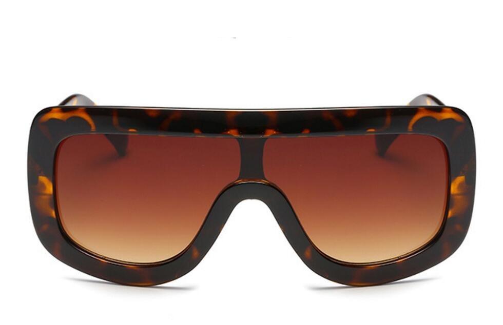 Oversized Square Women Vintage Shades Fashion Flat Top Men Sunglasses
