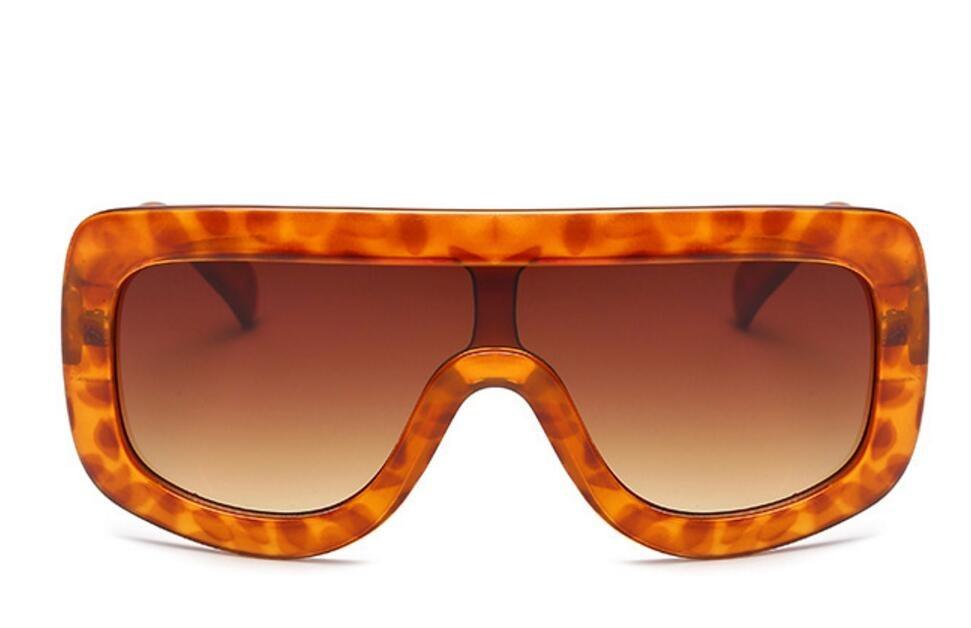 Oversized Square Women Vintage Shades Fashion Flat Top Men Sunglasses