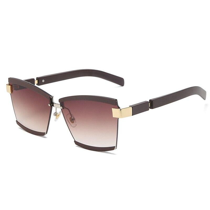 Rimless Luxury Colorful Painted Metal Frame Sunglasses