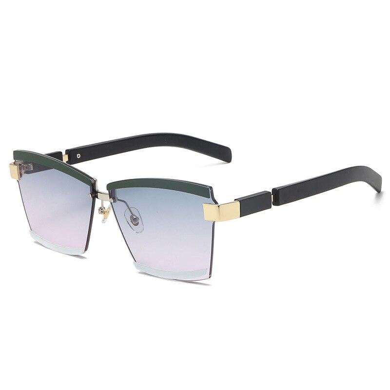Rimless Luxury Colorful Painted Metal Frame Sunglasses