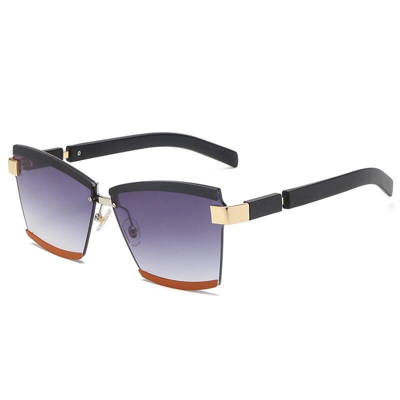 Rimless Luxury Colorful Painted Metal Frame Sunglasses