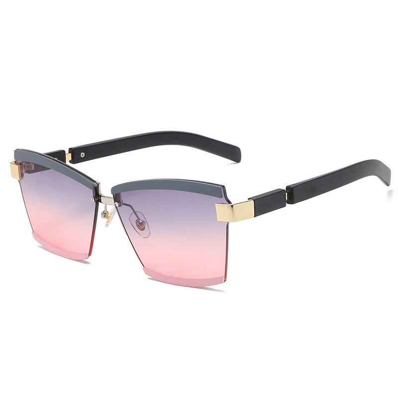 Rimless Luxury Colorful Painted Metal Frame Sunglasses