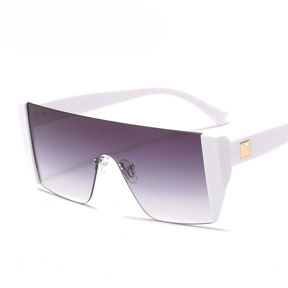 Square Rimless Luxury Brand Designer One Piece Oversized Sun glasses