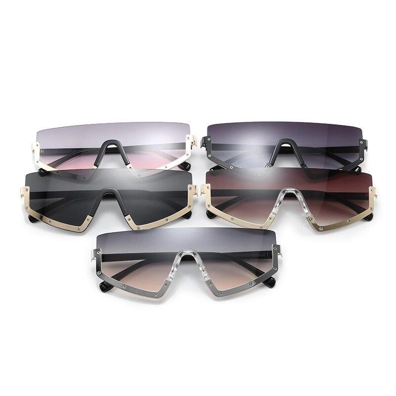 Vintage Luxury Gradient oversized Women Metal Frame Driving sunglasses