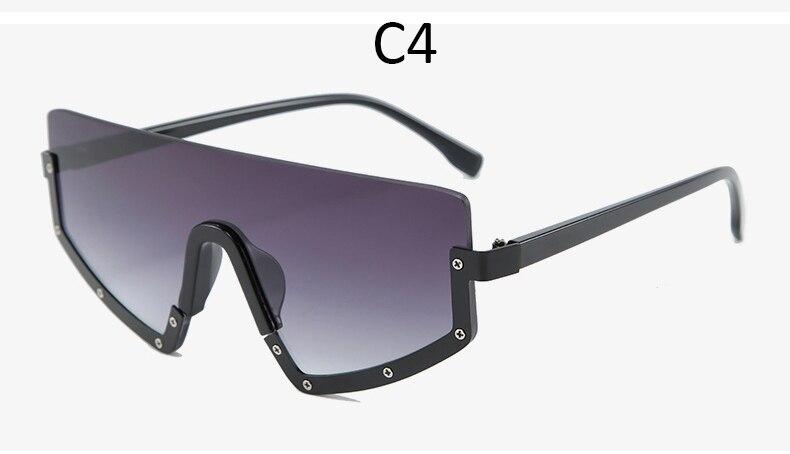 Vintage Luxury Gradient oversized Women Metal Frame Driving sunglasses