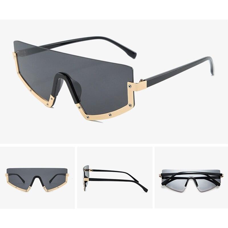 Vintage Luxury Gradient oversized Women Metal Frame Driving sunglasses