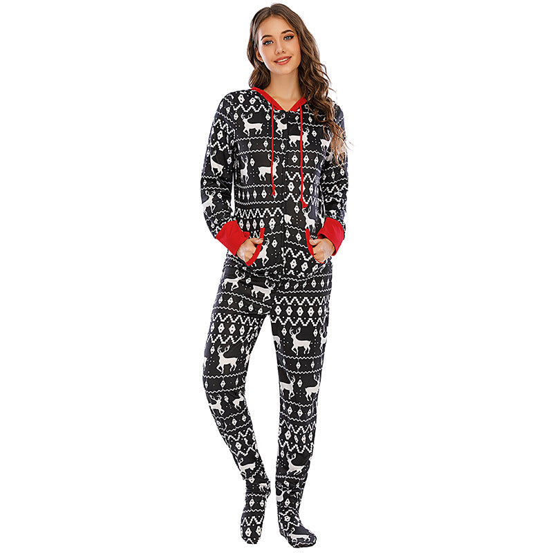 Christmas Family Matching Sleepwear Prints Snow Onesie Jumpsuit Pajamas 10