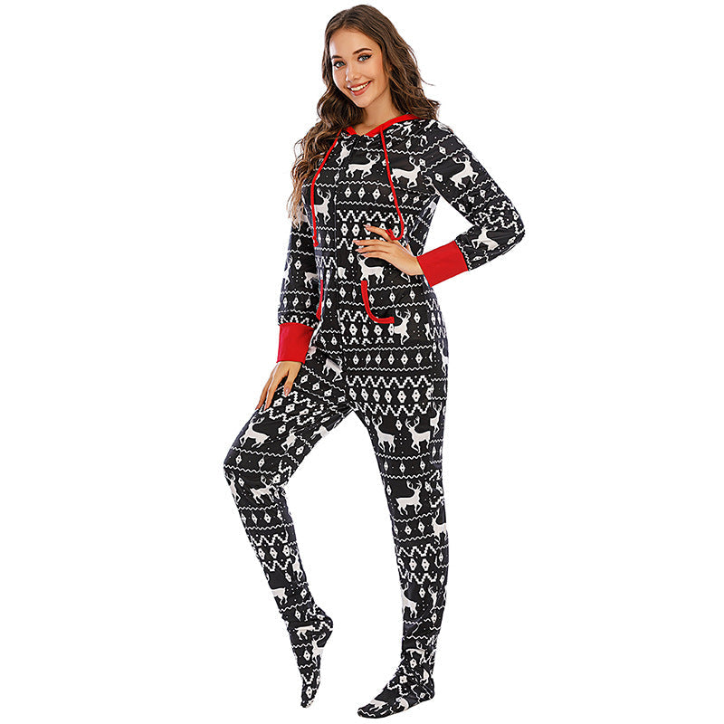 Christmas Family Matching Sleepwear Prints Snow Onesie Jumpsuit Pajamas 12