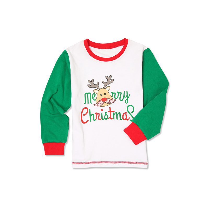 Christmas Family Matching Sleepwear Pajamas Sets Cute Deer Top and Stripes Pants 44