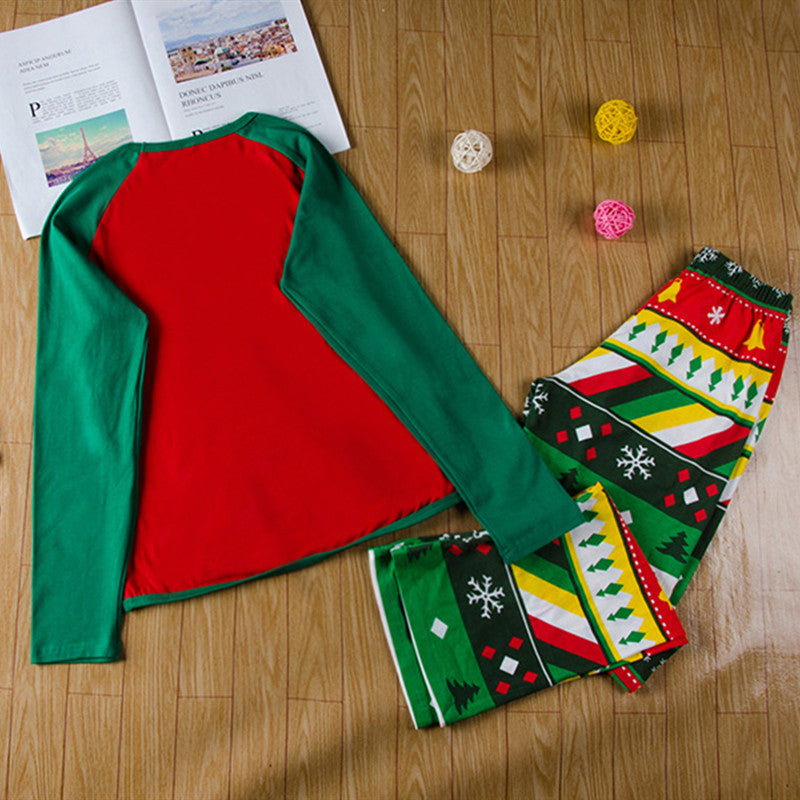 Christmas Family Matching Pajamas Sleepwear Sets Christmas Snow Man Top and Stripes Pants 20