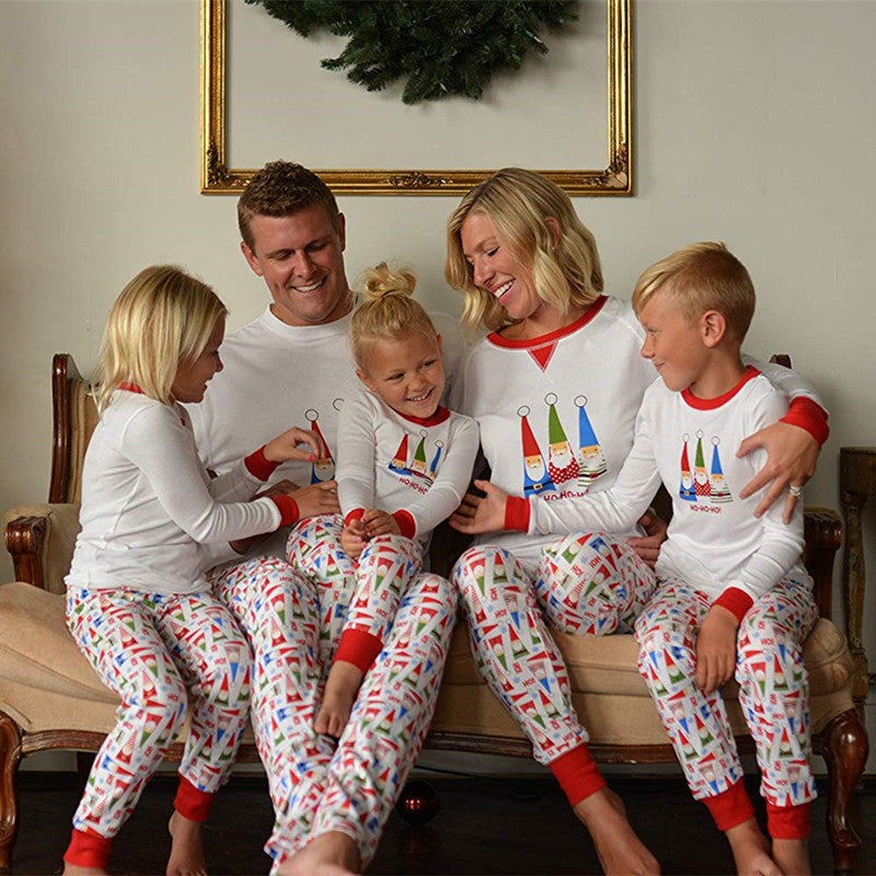 Christmas Family Matching Sleepwear Pajamas Sets Christmas Santa Claus Hohoho Top and Prints Pants 24