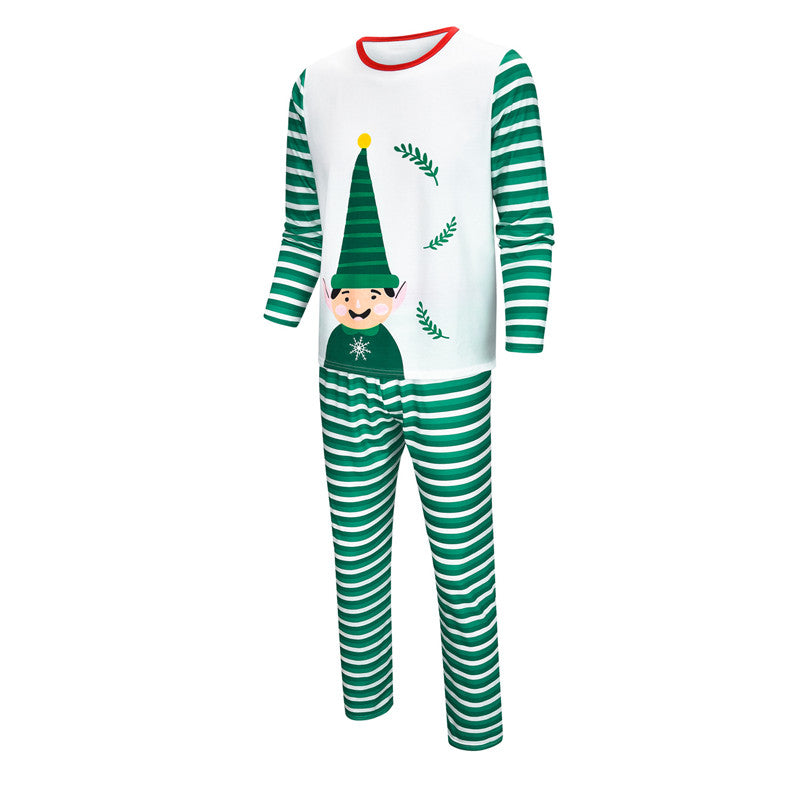 Christmas Family Matching Sleepwear Pajamas Sets White Hohoho Slogan Top and Christmas Pattern Pants 12