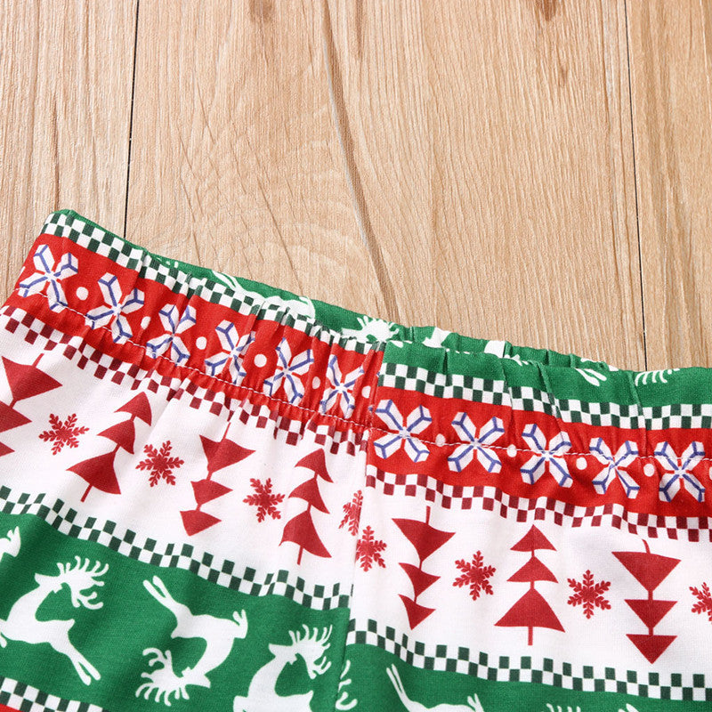 Christmas Family Matching Pajamas Sleepwear Sets Red Deer Stars Top and Christmas Pattern Pants 22