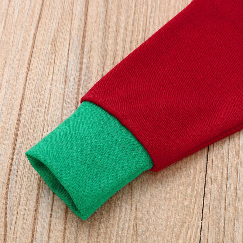 Christmas Family Matching Pajamas Sleepwear Sets Red Snow Man Top and Christmas Trees Pants 22