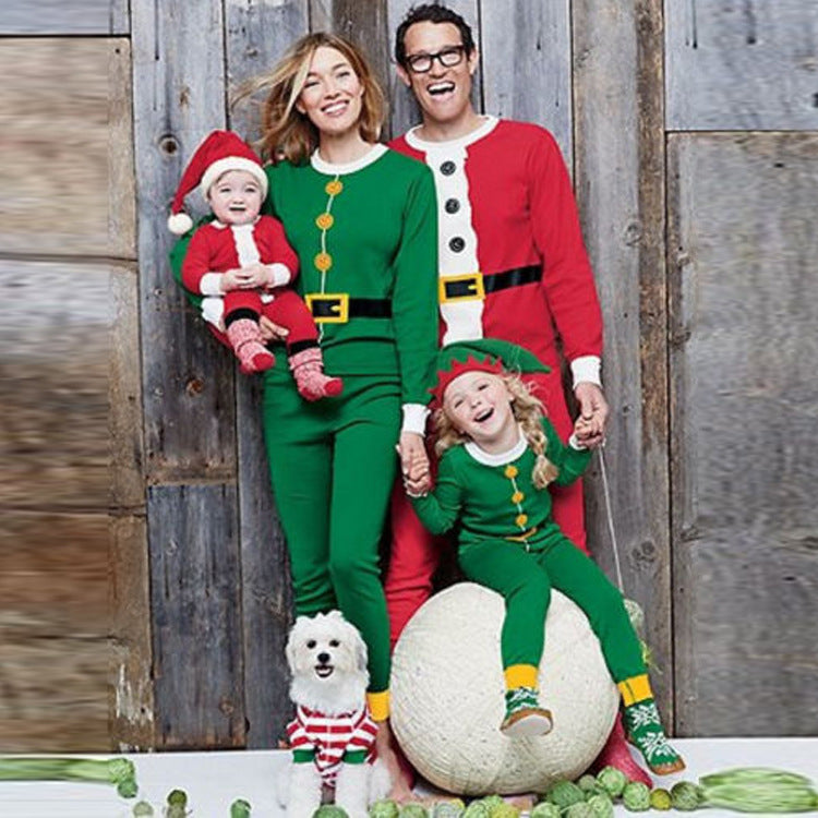 Christmas Family Matching Pajamas Christmas Santa Claus Red Sleepwear Sets 18