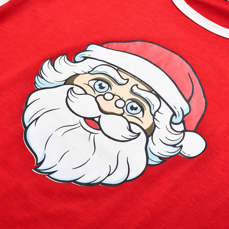 Christmas Family Matching Sleepwear Pajamas Sets Red Christmas Santa Claus Top and Stripes Pants 18