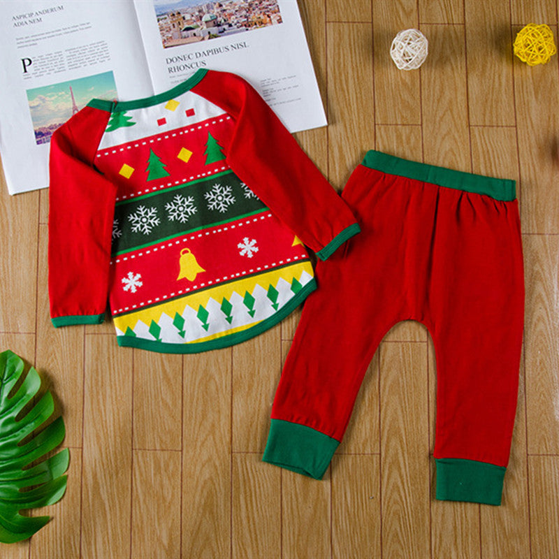Christmas Family Matching Pajamas Sleepwear Sets Christmas Snow Man Top and Stripes Pants 10