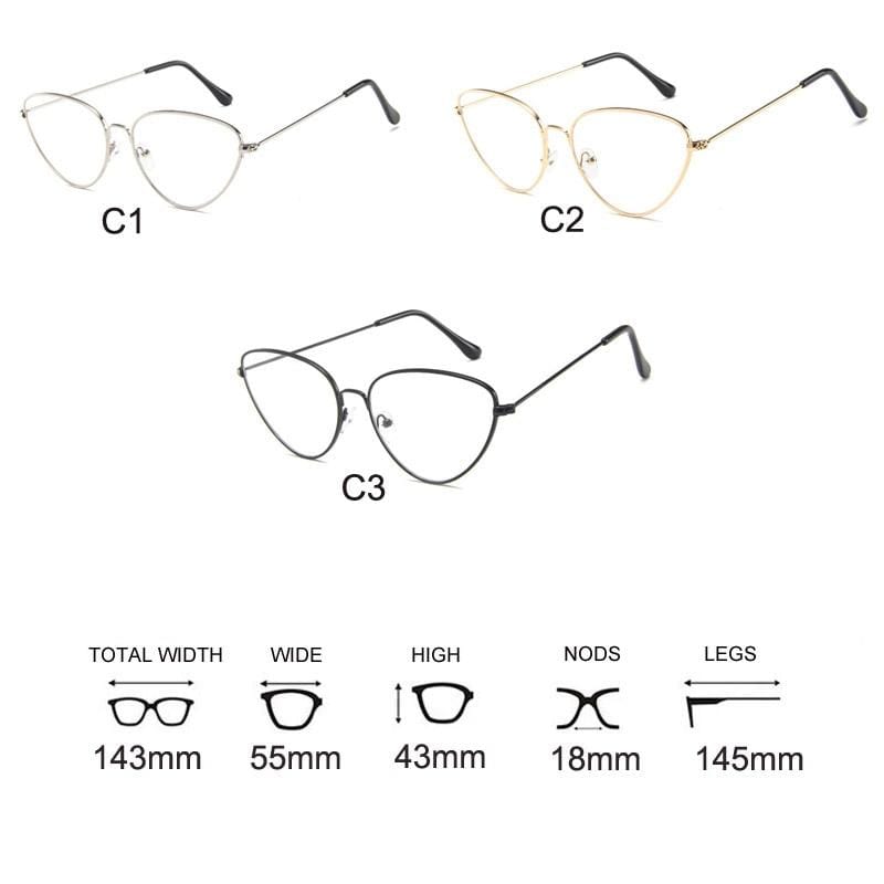 Trendy Clear Lens Vintage Cat Eye Glasses