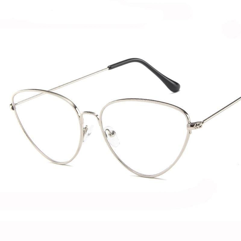 Trendy Clear Lens Vintage Cat Eye Glasses