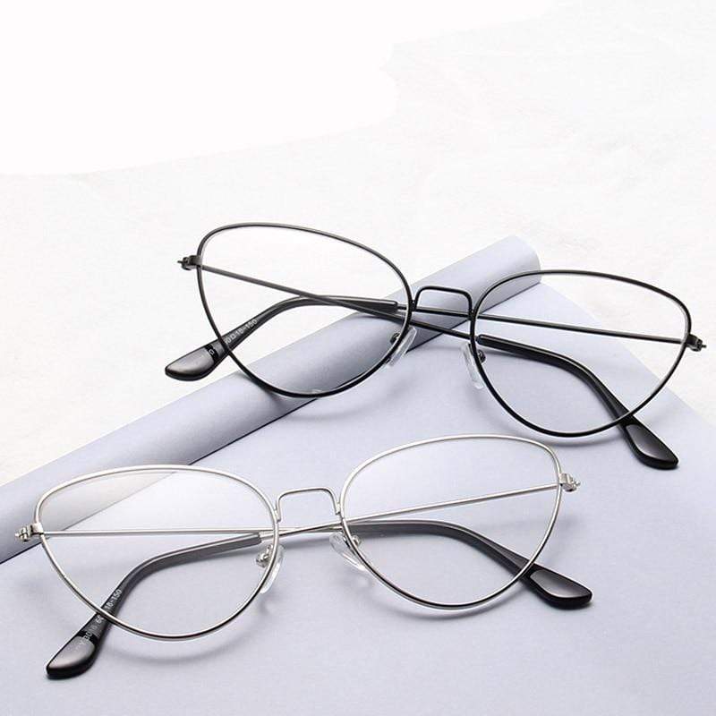 Trendy Clear Lens Vintage Cat Eye Glasses