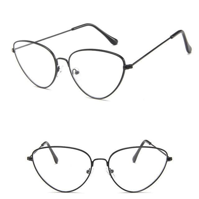 Trendy Clear Lens Vintage Cat Eye Glasses