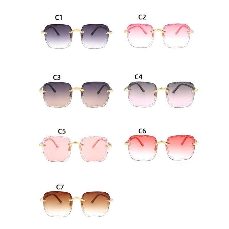 Women Square Frameless Sunglasses