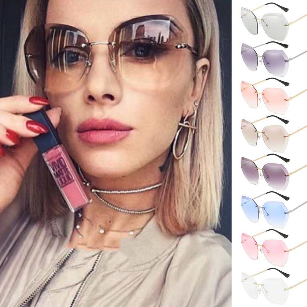 2021 Oversized Rimless Sunglasses