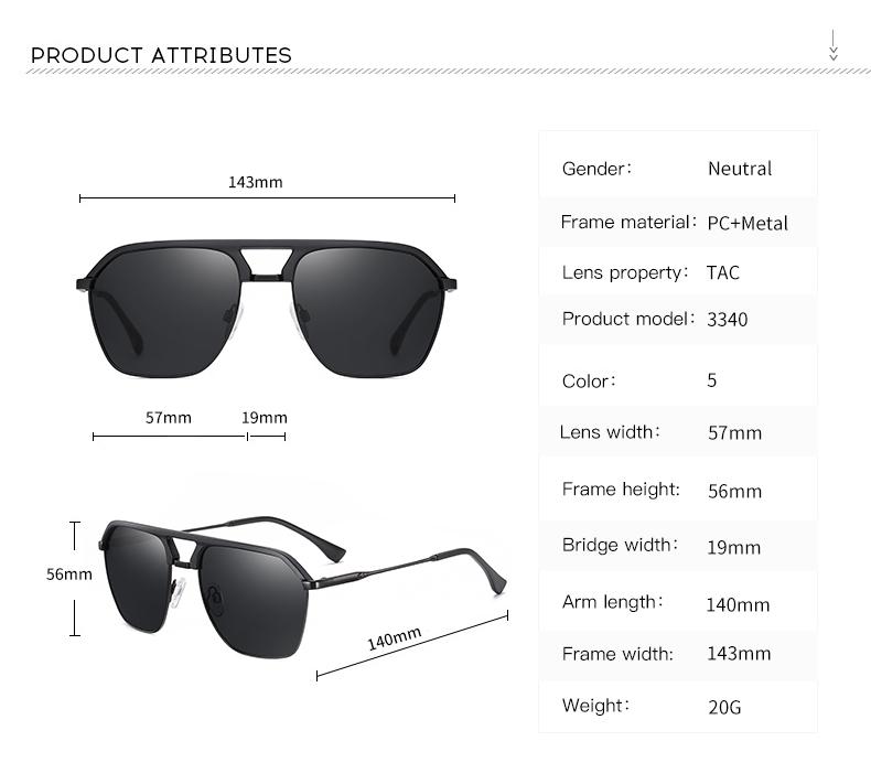 Rectangle Shades Men Fashion Polarized Sunglasses